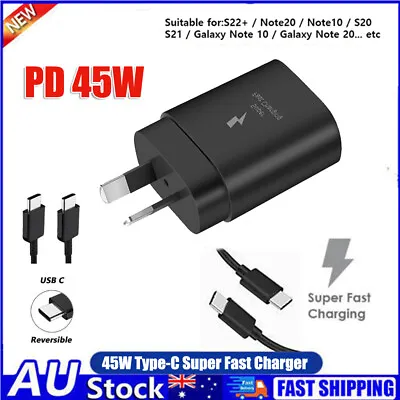 PD 45W USB C Super Fast Wall Charger Adapter For Samsung Galaxy S21 22 S23 Ultra • $19.99