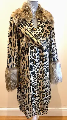 MARC CAIN Leopard Print NEW Fur Coat Size N4/UK14 • $160.39