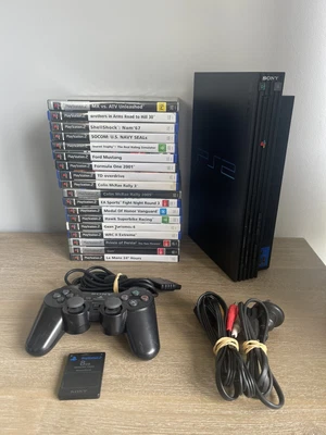 $121 • Buy Sony PlayStation 2 PS2 Console Fat PAL SCPH-39002 W/ 1 Controllers + 18 Games