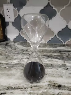 7  Glass Black Sand Hourglass 15 Minute Timer Clock Egg Kitchen Retro • $14.52