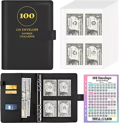 100 Envelopes Money Saving Challenge With Reusable Tracker Envelope Savings Cha • $11.94