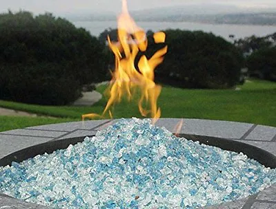 Fire Pit Fire Glass Rock Beads Stones Heaters Outdoor Natural Propane Gas 10 Lbs • $30.18