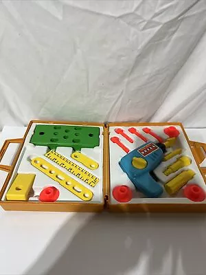 Vintage Fisher Price Tool Kit Kids Play Set Tool Box Wind Up Drill Complete  • $29.99