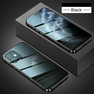 For IPhone 13 12 Pro Max Mini Case 360° Magnetic Metal Double-sided Glass Cover • $11.10