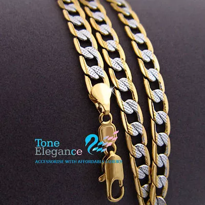 9ct 9k White Yellow Gold GF Solid Women Men Curb Link Chain Necklace  • $29