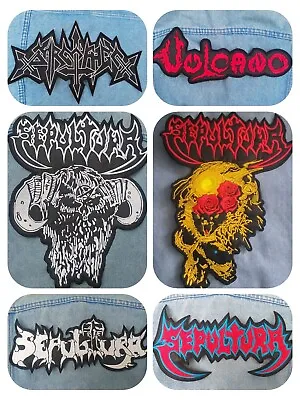 Sepultura Sarcofago Vulcano Embroidered Logo Back Patch Thrash Metal Sodom • $15