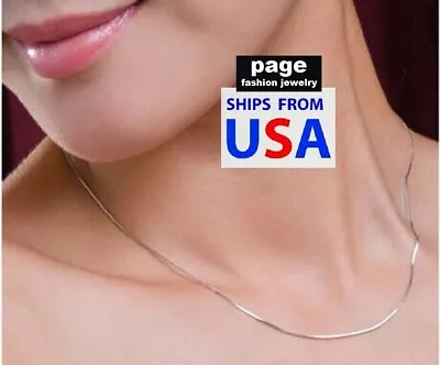 USA Seller- 925 Sterling Silver 1mm Snake Chain 18  20  22  24  Necklace Jewelry • $4.29