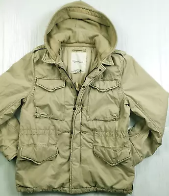 HOT Men's DENIM & SUPPLY RALPH LAUREN @ M65 PARKA HOODED Zip BEIGE COAT Jacket L • $120