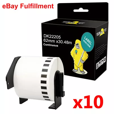 10 Fits For Brother DK22205 Addres Labels QL 500 550 570 P-Touch Printer • £21.25