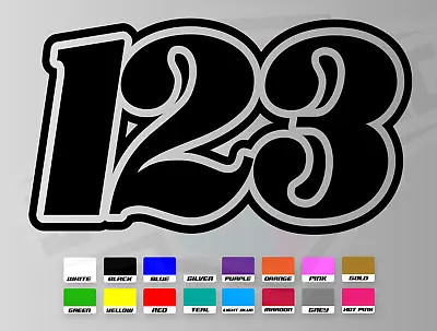 3 X Retro Custom Racing Numbers - Vinyl Stickers Decals Race Motorbike Trackday  • £6.56