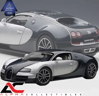 Autoart 70939 1:18 Bugatti Veyron Super Sport Dark Blue/silver White Supercar  • $370.50