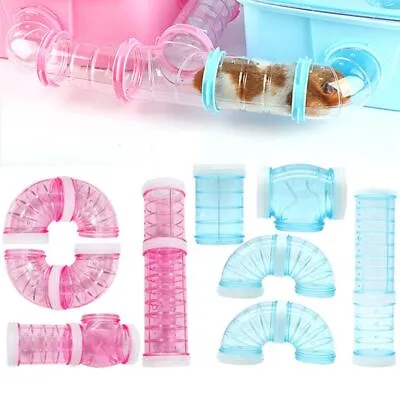 8pcs Hamster Tunnel DIY External Pipe Pet Sports Pipeline Assembly Playing Set • £8.89