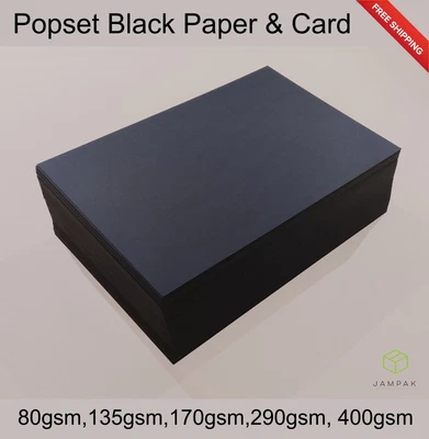 £7.39 • Buy Black Card Paper Popset 80gsm/135gsm/170gsm/290/400gsm Arts&Crafts Matte Black