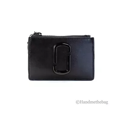 Marc Jacobs The J Marc Black Saffiano Leather ID Window Card Case Wallet • $89