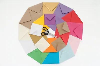 155 X 155mm Square Diamond Flap Envelopes 100gsm For 6 X 6  Cards - 20+ Colours • £1.95