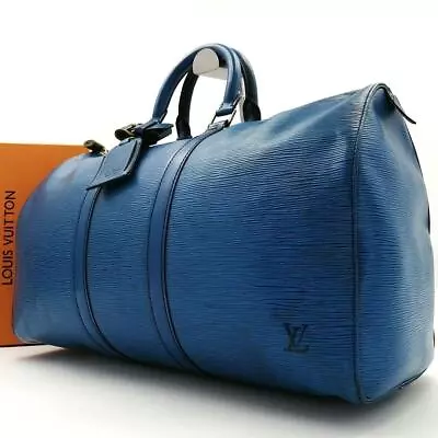 Louis Vuitton Epi Keepall 45 Boston Travel Hand Bag Toledo Blue Leather Vl8911 • $526.80