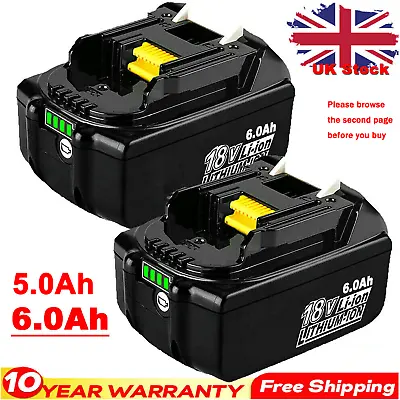 UK For Makita 18V 6.0Ah LXT Li-ion Battery BL1830 BL1840 BL1850 BL1860 / Charger • £17.89