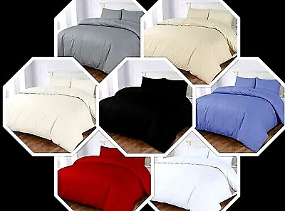  300 Thread Count Egyptian Cotton Duvet Cover Quilt Pillow Set Bedding Set • £17.99