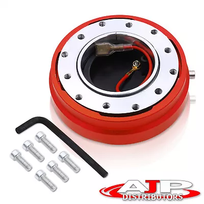 Red 6 Hole Short Hub Quick Steering Wheel Release Adapter 1.5  Thin For Nissan • $19.99