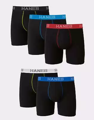 Hanes Boxer Brief 5-Pack Men Stretch Ultimate Tagless Comfort Flex Wicking S-2XL • $20.71