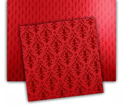 Melody Jane Dolls House Miniature Print Victorian Red On Red Arabesque Wallpaper • $4.26