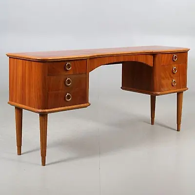 Mid-century Danish Modern Teak & Mahogany Vanity Desk • $2000