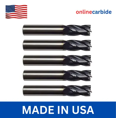 5 PCS 3/4  4 FLUTE CARBIDE END MILL - REGULAR LENGTH - TiALN COATED • $399.95