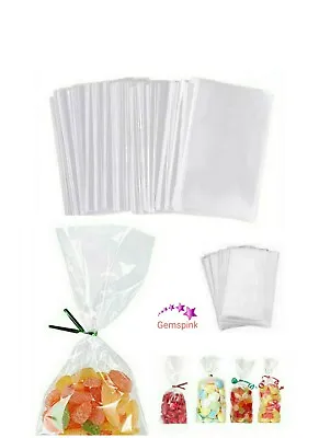 100 X CLEAR CELLO COOKIE BAGS FOR LOLLIPOPS CAKE POPS SWEETS 6 X 8  Silver Ties • £5.95