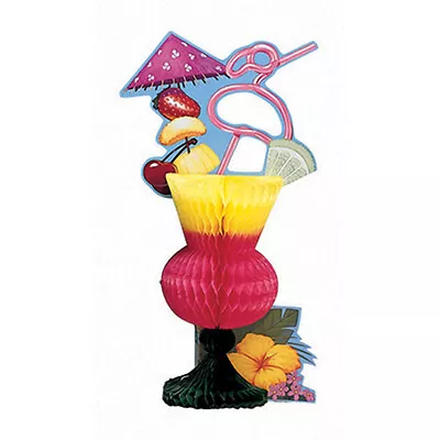 £5.89 • Buy Hawaiian Luau Tropical Cocktail Drink Honeycomb Tablescape  Party Decoration 