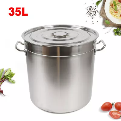 £47 • Buy 35L Large Deep Cooking Stock Pot Stainless Steel 201 With Lid - CATERING NEW