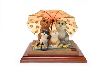 Comic & Curious Cats 2004 Any Umbrellas? Border Fine Arts Figurine A3086 • £120.53