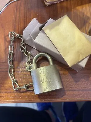 Vintage AMERICAN Lock Company-U.S. Military Brass Padlock-NOS  With Keys • $10