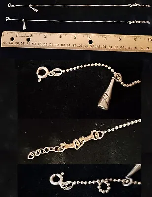 Vintage Sterling Silver 10 Inch Adjustable Key Lock Ankle Bracelet Br250 • $19.99