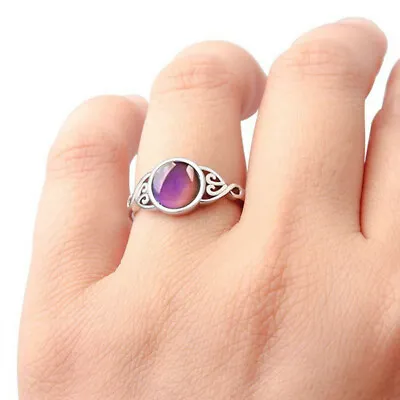 Multicolor Mood Temperature Color Change Band Ring 925 Silver Jewelry Size 6-10 • $1.70