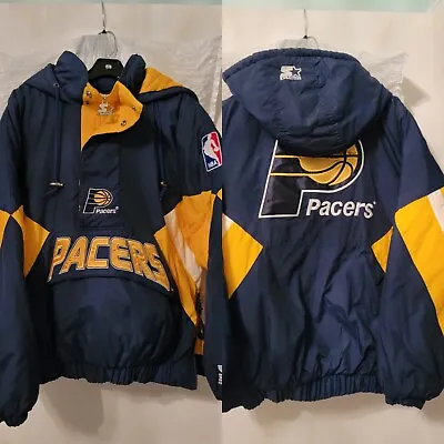 VINTAGE RARE Starter NBA Basketball Indiana Pacers Pullover Jacket Coat M 🤌🔥  • $299.99