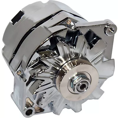 200AMP ALTERNATOR Fits FORD FALCON MUSTANG HOTROD CHROME CHEVY GMC 1-WIRE • $170.99