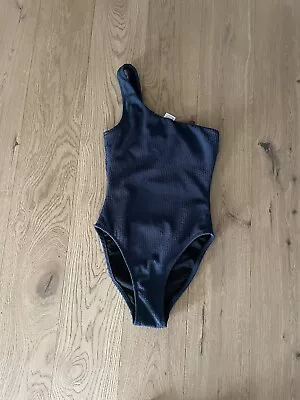 J Crew Midnight Blue One Shoulder Swimsuit Size S Built In Shelf Bra • $12