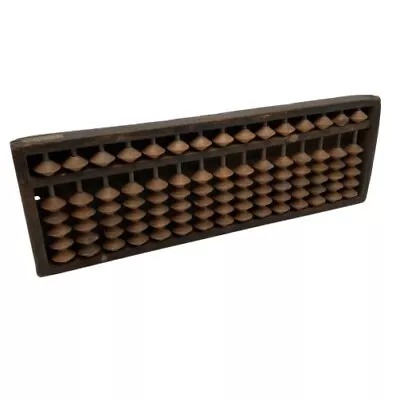 Vintage Japanese Korean Wood Soroban Abacus 15 Rows 1x5 Beads Math 12''x4'' • $44.95