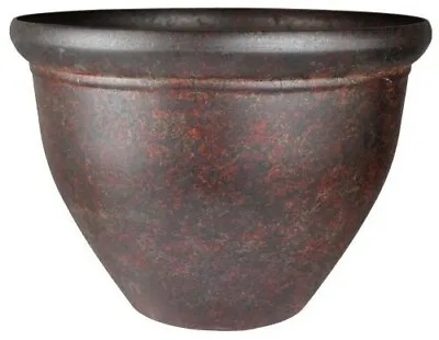 £11.95 • Buy Ceramic Look Copper Rusty Plastic Plant Pot 30cm Gloss 8.5L Round Garden Planter