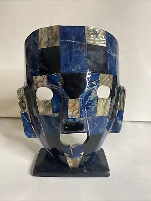 Mexican Mayan Aztec Death Burial Mask Abalone Mosaic Art Sculpture • $54