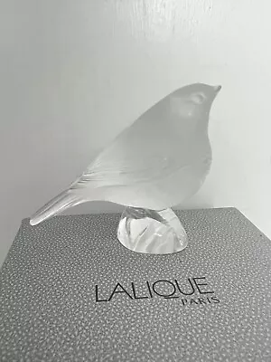 Lalique Frosted Glass Model Of A Robin Engraved Lalique France H7.5cm • £90