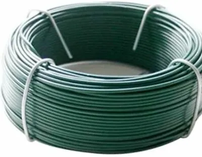 Garden Wire 50m Green PVC Coated Heavy Duty Plant Tie Support Training Fencing • £6.49