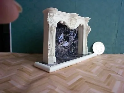 Dollshouse Grand Fireplace Mantel With Hearth 1/12 Scale Miniature Fire • £14.99