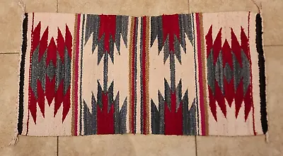 Vintage Genuine Navajo Handmade Rug Wool 33 X16  • $234.95