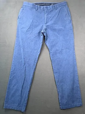 Vineyard Vines Pants Mens 34x30 Blue On The Go Pant Stretch Chino All Over Print • $15.99
