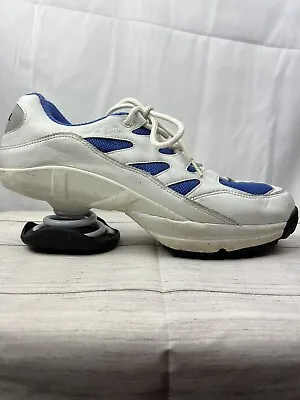 Z Coil Mens 12 Shoe White Blue Spring Orthotic Rocker Bottom Impact Reduction • $69.98