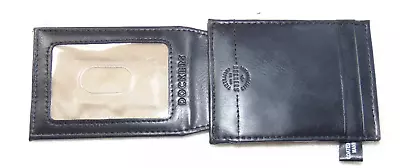 DOCKERS Black Men's Coated Leather Magnetic Money Closure Front Pocket Wallet • $10.99