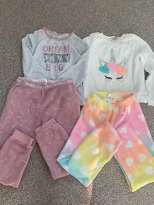 Girls Pyjamas Bundle Loungewear  Designer DKNY Unicorn Soft Fleece • £5.99