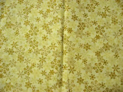 18  Gold Metallic Snowflake Blender Tonal Fabric • $2.39