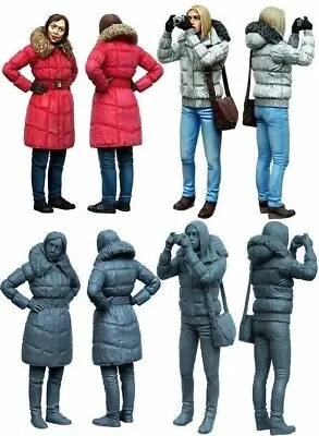 1/35 Resin Figure Model Kit Modern Civilian Girls Female Citizen Women Unpainted • $17.47